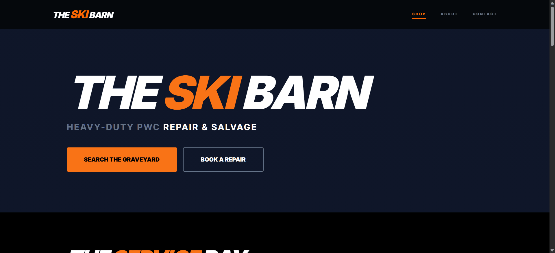 The Ski Barn PWC Repair Storefront Interface